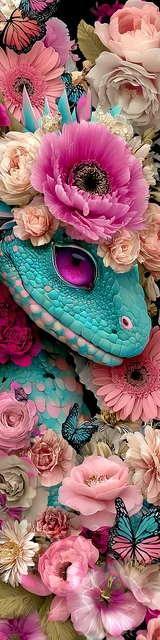 Free printable dragon bookmark featuring face posing aqua dragon